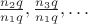 $\frac{n_2q}{n_1q},\frac{n_3q}{n_1q},\dots$