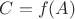 $C = f(A)$