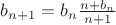 $b_{n+1}=b_n\frac{n+b_n}{n+1}$