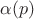 $\alpha(p)$