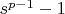 $s^{p-1}-1$