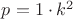 $p=1\cdot{k^2}$