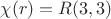 $\chi(r) = R(3,3)$ $\chi(r) = R(3,3)$