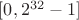 $[0,2^{32}-1]$