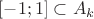 $[-1;1]\subset A_k$