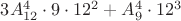 $3A^4_{12}\cdot9\cdot12^2+A_9^4\cdot12^3$