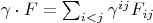 $\gamma\cdot F=\sum_{i<j}\gamma^{ij}F_{ij}$
