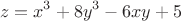 $$z=x^3+8y^3-6xy+5$$ $$z=x^3+8y^3-6xy+5$$