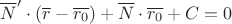$\overline{N}'\cdot(\overline{r}-\overline{r_0})+\overline{N}\cdot\overline{r_0}+C=0$
