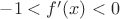 $-1<f'(x)<0$