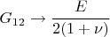 $G_{12}\to \cfrac{E}{2(1+\nu)}$