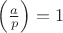 $\left(\frac{a}{p}\right)=1$