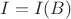 $I=I(B)$