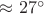 $\approx 27^\circ$
