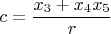 $c=\dfrac{x_3+x_4x_5}{r}$