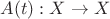 $A(t):X\to X$