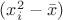 $(x_i^2 - \bar{x})$