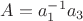 $A=a_1^{-1}a_3$