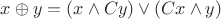 $x \oplus y = (x \wedge Cy) \vee (Cx \wedge y)$