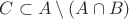 $C\subset A\setminus(A\cap B)$