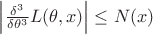 $\left|\frac{\delta^3}{\delta\theta^3}L(\theta,x)\right|\leq N(x)$
