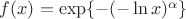 $f(x)=\exp\{-(-\ln x)^\alpha\}$