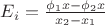 $E_i=\frac{\phi_1x-\phi_2x}{x_2-x_1}$