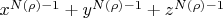 $x^{N(\rho)-1}+y^{N(\rho)-1}+z^{N(\rho)-1}$