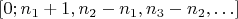 $[0;n_1+1,n_2-n_1,n_3-n_2,\ldots]$