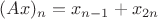 $(Ax)_n=x_{n-1}+x_{2n}$