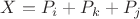 $X=P_{i}+P_{k}+P_{j}$