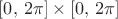$[0,\,2\pi]\times[0,\,2\pi]$