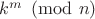 $k^m \pmod{n}$