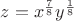 $z=x^\frac{7}{8} y^\frac{1}{8}$