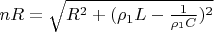 $nR=\sqrt{R^2+(\rho_1 L-\frac{1}{\rho_1 C})^2}$