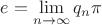 $e=\lim\limits_{n\to\infty}q_n\pi$