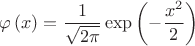 $$\varphi \left( x \right)=\frac{1}{\sqrt{2\pi }}\exp \left( -\frac{{{x}^{2}}}{2} \right)$$