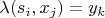 $\lambda (s_{i},x_{j}) = y_{k}$