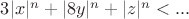 $3|x|^n+|8y|^n+|z|^n<...$