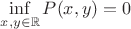 $\inf\limits_{x,y \in \mathbb{R}}{P(x,y)}=0$