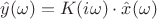 $\hat{y}(\omega)=K(i\omega)\cdot \hat{x}(\omega)$