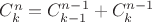 $C^n_k=C^{n-1}_{k-1}+C^{n-1}_k$
