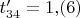 $t'_{34}= 1{,}(6)$$