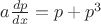 $a \frac{dp}{dx} =p+p^{3}$