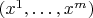 $(x^1,\ldots, x^m)$