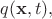 $q(\mathbf{x},t),$