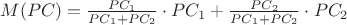 $M(PC)=\frac{PC_1}{PC_1+PC_2}\cdot PC_1+\frac{PC_2}{PC_1+PC_2}\cdot PC_2$