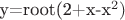 y=root(2+x-x^2)