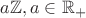 $a \mathbb{Z}, a \in \mathbb{R}_+$