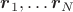 $\boldsymbol r_1,\ldots \boldsymbol r_N$